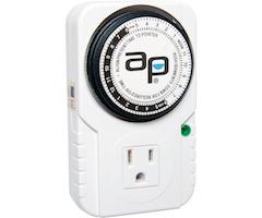 Autopilot Analog Grounded Timer 1725W, 15A, 15 min on/off, 24 Hour