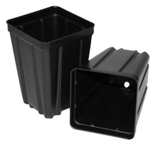 Plastics Deep Pot - Square - Black - 3.5in W x 3.52in D x 5in H