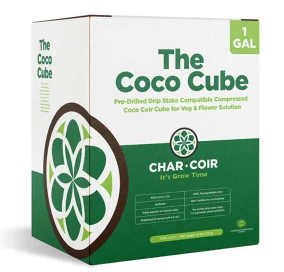 Char Coir Coco Cube RHP Certified Coco Coir, 1 Gallon, Case of 32