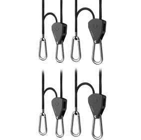 Heavy-Duty Adjustable Rope Clip Hanger, Two Pairs